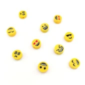 30 Adet 10 mm Polimer Kil Fimo Emoji Figürü Fimo Boncuk Karışık Renkli - 5