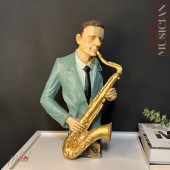 Müzisyen Heykeli 3 Figür Dekoratif Obje Ve Biblo Masa Dekorasyon Salon Ofis Aksesuarları thumbnail 1