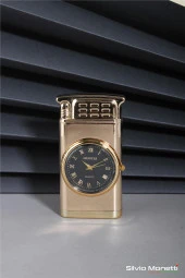Silvio Monetti Altın Özel Tasarım Kapaklı Saatli Model Gazlı Çakmak 24CSM807BMR02 thumbnail 1