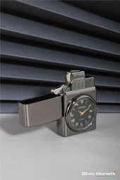 Silvio Monetti Siyah Özel Tasarım Kapaklı Saatli Model Gazlı Çakmak 24CSM808BMR03 thumbnail 3