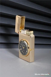 Silvio Monetti Altın Özel Tasarım Kapaklı Saatli Model Gazlı Çakmak 24CSM810MDZR02 thumbnail 3