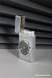Silvio Monetti Gümüş Özel Tasarım Kapaklı Saatli Model Gazlı Çakmak 24CSM810MDZR03 thumbnail 3