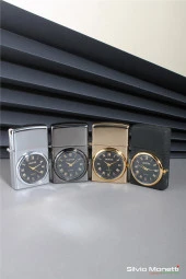 Silvio Monetti Siyah Özel Tasarım Kapaklı Saatli Model Gazlı Çakmak 24CSM808BMR03 thumbnail 5