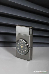 Silvio Monetti Siyah Özel Tasarım Kapaklı Saatli Model Gazlı Çakmak 24CSM810MDZR01 thumbnail 2