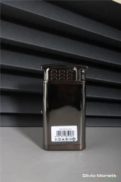 Silvio Monetti Siyah Özel Tasarım Kapaklı Saatli Model Gazlı Çakmak 24CSM807BMR04 thumbnail 3