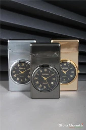 Silvio Monetti Gümüş Özel Tasarım Kapaklı Saatli Model Gazlı Çakmak 24CSM810MDZR03 thumbnail 6