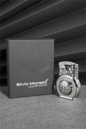 Silvio Monetti  Gümüş Renk Özel Tasarım Çarklı Gazlı Çakmak  24CSM891MR03 thumbnail 2