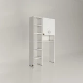 Kenzlife çamaşır makinesi dolabı sinemmaksmdf byz 180*096*30 % 100 mdf full mdf banyo kapaklı arkalıklı raflı - 3