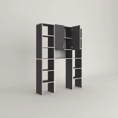 Kenzlife çamaşır makinesi dolabı sinemmaksduble gri 180*126*30 banyo kapaklı arkalıklı raflı thumbnail 3