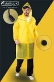 Marlux Unisex Su Rüzgar Geçirmez Kapüşonlu Lacivert Çıtçıt Düğme Eva Sarı Lacivert Yağmurluk 24MRLXYGM - 1