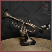 Trompet Heykel Üfleme Figür Dekoratif Obje Ve Biblo Masa Dekorasyon Salon Ofis Aksesuarları thumbnail 3