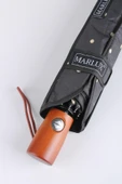 Marlux Siyah Krem Benekli Ahşap Saplı Tam Otomatik Premium Lüks Kadın Şemsiye M21MAR1002LR009 thumbnail 1