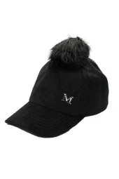 Cappello Kadın Siyah Tüylü Düz Şapka CAPMC202R001 - 1