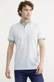 Slim Fit Polo Yaka Desenli Tişört - Yeşil - 2