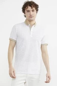 Slim Fit Polo Yaka Desenli Tişört - Sütlü Kahve - 2