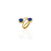 Kadir Jewellery 22 Ayar Altın Kaplama Zirkon Taşlı Ayarlanabilir Renkli Taşlı Yüzük thumbnail 8