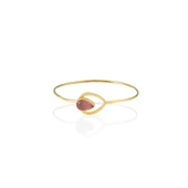 Kadir Jewellery 22 Ayar Altın Kaplama El İşçiliği Zirkon Taşlı Kadın Kelepçe Bilezik - 1