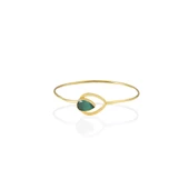 Kadir Jewellery 22 Ayar Altın Kaplama El İşçiliği Zirkon Taşlı Kadın Kelepçe Bilezik - 2