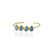 Kadir Jewellery 22 Ayar Altın Kaplama Zirkon Taşlı Ayarlanabilir Trend Bilezik - 10