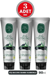 Doğal Bambu Karbonlu Diş Macunu 90 ml 3 ADET - 1