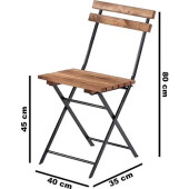 Eportatif Katlanır Bahçe Sandalye Ahşap Bistro Sandalye 2li 1032 - 2
