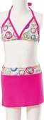 Argisa Kız Çocuk Desenli Etekli Bikini Pembe 2804 - 1