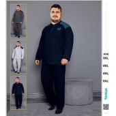 ERKEK 3XL BATTAL UZUN KOL  PENYE PİJAMA TAKIMI - 1