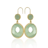Kadir Jewellery 22 Ayar Altın Kaplama Kadın Taşlı Küpe -El İşçiliği Ve Hipoalerjenik Küpe - 4