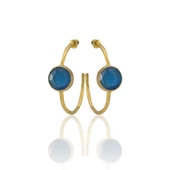 Kadir Jewellery 22 Ayar Altın Kaplama Kadın Taşlı Küpe -El İşçiliği Ve Hipoalerjenik Küpe thumbnail 9