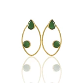 Kadir Jewellery 22 Ayar Altın Kaplama Geometrik Küpe -El İşçiliği Ve Hipoalerjenik Küpe - 3