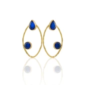 Kadir Jewellery 22 Ayar Altın Kaplama Geometrik Küpe -El İşçiliği Ve Hipoalerjenik Küpe - 9
