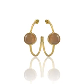 Kadir Jewellery 22 Ayar Altın Kaplama Kadın Taşlı Küpe -El İşçiliği Ve Hipoalerjenik Küpe thumbnail 6