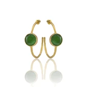 Kadir Jewellery 22 Ayar Altın Kaplama Kadın Taşlı Küpe -El İşçiliği Ve Hipoalerjenik Küpe thumbnail 1