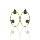 Kadir Jewellery 22 Ayar Altın Kaplama Geometrik Küpe -El İşçiliği Ve Hipoalerjenik Küpe - 2