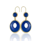 Kadir Jewellery 22 Ayar Altın Kaplama Kadın Taşlı Küpe -El İşçiliği Ve Hipoalerjenik Küpe - 9