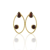 Kadir Jewellery 22 Ayar Altın Kaplama Geometrik Küpe -El İşçiliği Ve Hipoalerjenik Küpe - 8