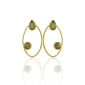 Kadir Jewellery 22 Ayar Altın Kaplama Geometrik Küpe -El İşçiliği Ve Hipoalerjenik Küpe - 1