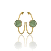 Kadir Jewellery 22 Ayar Altın Kaplama Kadın Taşlı Küpe -El İşçiliği Ve Hipoalerjenik Küpe thumbnail 3