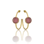 Kadir Jewellery 22 Ayar Altın Kaplama Kadın Taşlı Küpe -El İşçiliği Ve Hipoalerjenik Küpe thumbnail 5