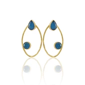 Kadir Jewellery 22 Ayar Altın Kaplama Geometrik Küpe -El İşçiliği Ve Hipoalerjenik Küpe - 10