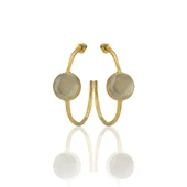 Kadir Jewellery 22 Ayar Altın Kaplama Kadın Taşlı Küpe -El İşçiliği Ve Hipoalerjenik Küpe thumbnail 11