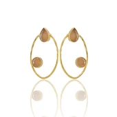Kadir Jewellery 22 Ayar Altın Kaplama Geometrik Küpe -El İşçiliği Ve Hipoalerjenik Küpe - 7