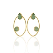 Kadir Jewellery 22 Ayar Altın Kaplama Geometrik Küpe -El İşçiliği Ve Hipoalerjenik Küpe - 4