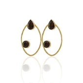 Kadir Jewellery 22 Ayar Altın Kaplama Geometrik Küpe -El İşçiliği Ve Hipoalerjenik Küpe - 5