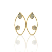 Kadir Jewellery 22 Ayar Altın Kaplama Geometrik Küpe -El İşçiliği Ve Hipoalerjenik Küpe - 12