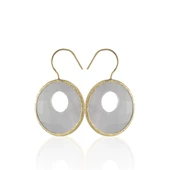 Kadir Jewellery 22 Ayar Altın Kaplama Kadın Taşlı Küpe -El İşçiliği Ve Hipoalerjenik Küpe - 6
