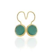 Kadir Jewellery 22 Ayar Altın Kaplama Kadın Taşlı Küpe -El İşçiliği Ve Hipoalerjenik Küpe -E01 thumbnail 2