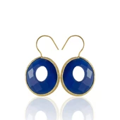 Kadir Jewellery 22 Ayar Altın Kaplama Kadın Taşlı Küpe -El İşçiliği Ve Hipoalerjenik Küpe - 9