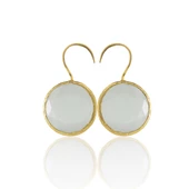 Kadir Jewellery 22 Ayar Altın Kaplama Kadın Taşlı Küpe -El İşçiliği Ve Hipoalerjenik Küpe - 12