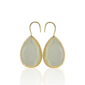 Kadir Jewellery 22 Ayar Altın Kaplama Damla Taşlı Küpe -El İşçiliği Ve Hipoalerjenik Küpe thumbnail 12